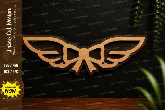 Angel Wings Frame Laser Cut SVG Design