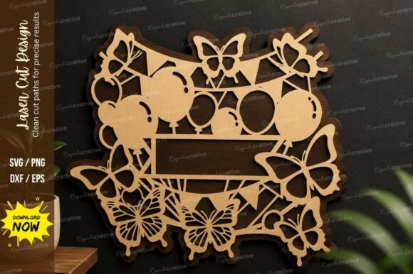 Butterfly Circle Frame Laser Cut SVG for Creative Projects