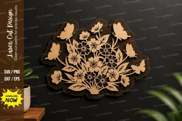 Butterfly Floral Basket Laser Cut Svg: A Versatile Design for Creative Projects
