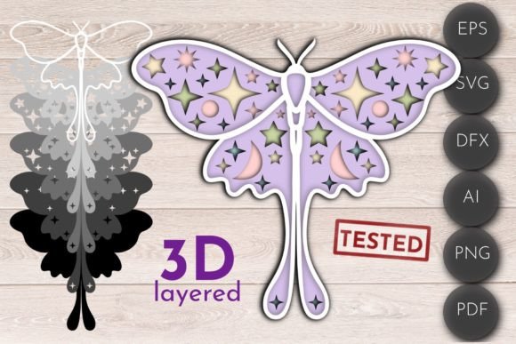 Butterfly SVG 3D Layered Laser Cut File for Creative Projects