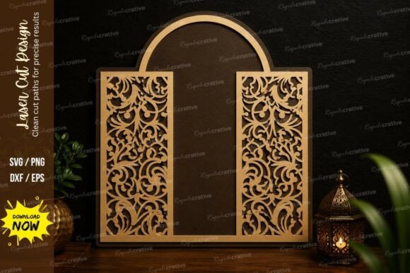 Decorative Arch Door Laser Cut SVG
