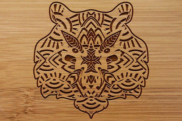 Design with Multilayer Laser Cut Tiger SVG