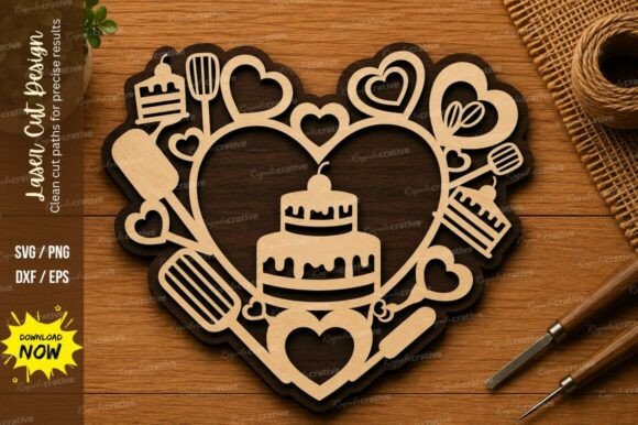 Enhance Your Laser Cutting Projects with the Birthday Cake Heart SVG Celebration Design