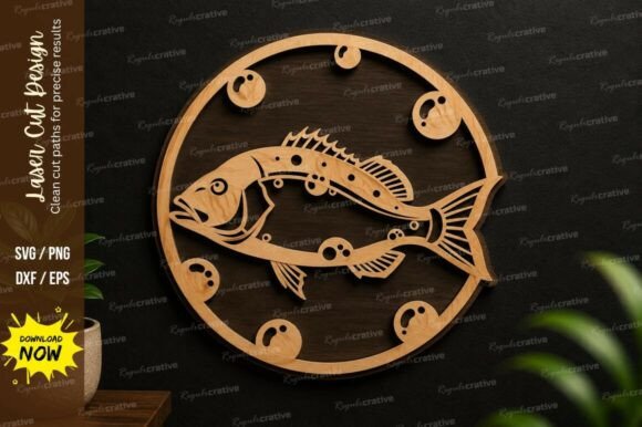 Fishing Bass Circle Laser Cut SVG Design – A Versatile Tool for Creative Projects