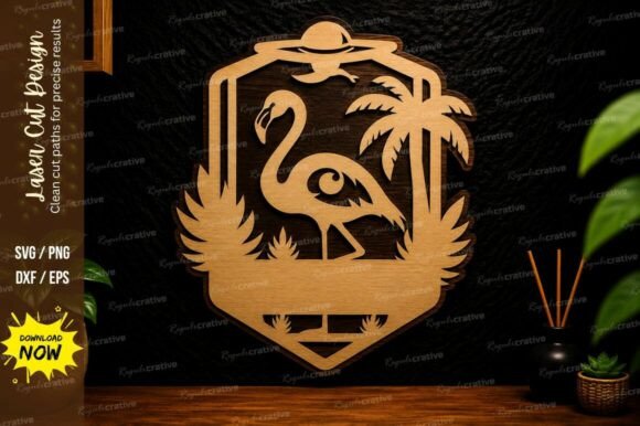 Flamingo Sunset Frame Laser Cut SVG: A Creative Design for Versatile Projects