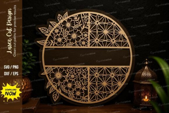 Floral Round Frame Laser Cut SVG Design: A Versatile Tool for Creative Projects