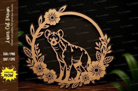 Floral Wolf Wreath Laser Cut SVG Design: A Versatile and Premium Resource for Creative Projects