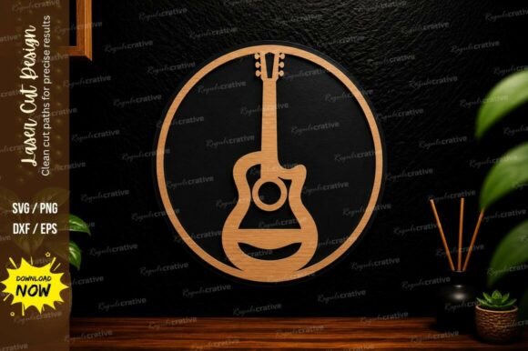 Hanging Guitar Laser Cut SVG Design for Versatile Projects