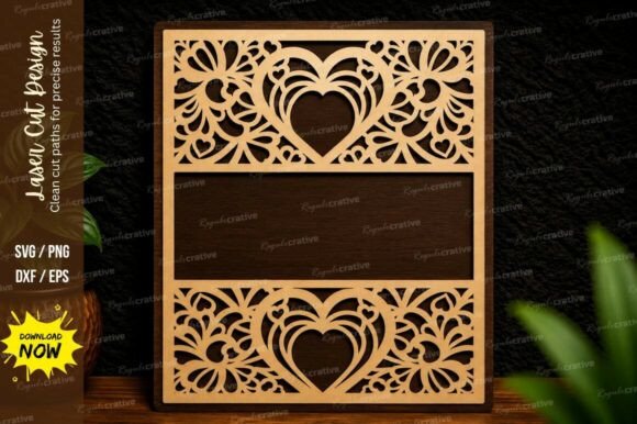 Heart Floral Frame Laser Cut SVG Design for Creative Projects