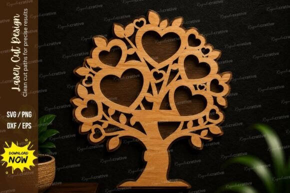 Heart Tree Wall Art Laser Cut SVG Design – A Versatile Tool for Creative Projects