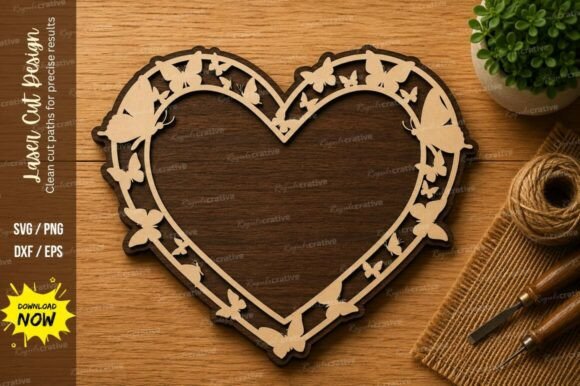 Heart Vine Frame Laser Cut SVG Design – A Versatile Tool for Creative Projects