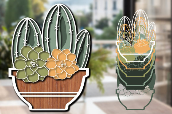Home Decor Succulents Laser Cut File