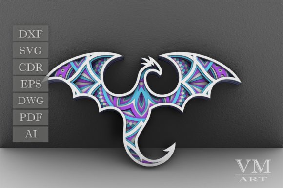 Layered Dragon Mandala SVG: A Versatile Digital Design for Laser and CNC Cutting