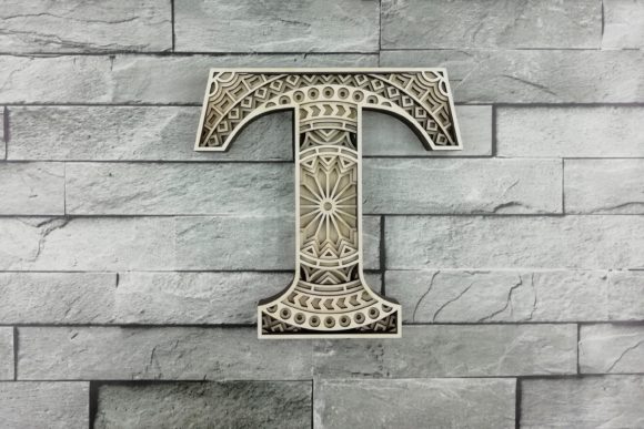 Layered Letter T, Layered Letters SVG: A Guide to Choosing and Using Multilayer Mandala Designs for Laser Cutting