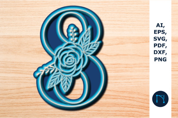 Layered Rose Number 8 SVG – A Creative Tool for Versatile Projects