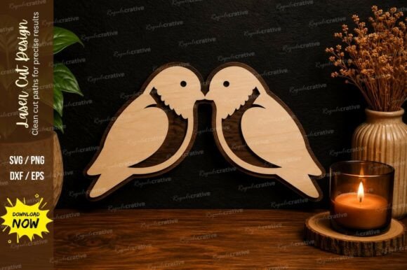 Love Birds Wall Art SVG Laser Cut Design: A Premium Quality Solution for Creative Projects
