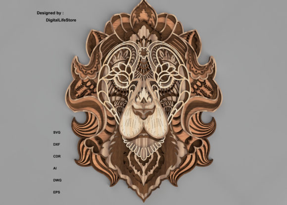Multilayered Mandala Lion Cut Files: Creative Potential Across Materials and Industries
