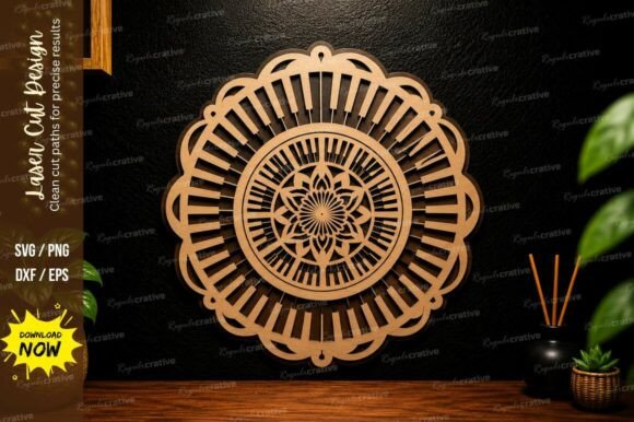 Ornamental Mandala Laser Cut SVG Design – Premium Quality for Creative Projects