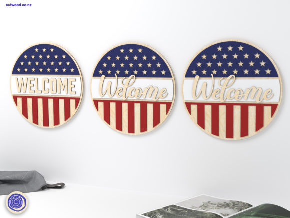 Patriotic Home Welcome Sign: A Digital File for Custom Metal Art Projects