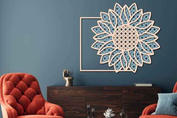 Sunflower Boho Wall Art Laser Cut File