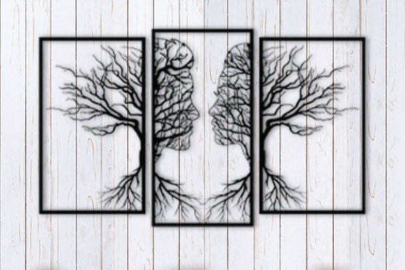 Tree Couple Face Wall Decor Laser Cut