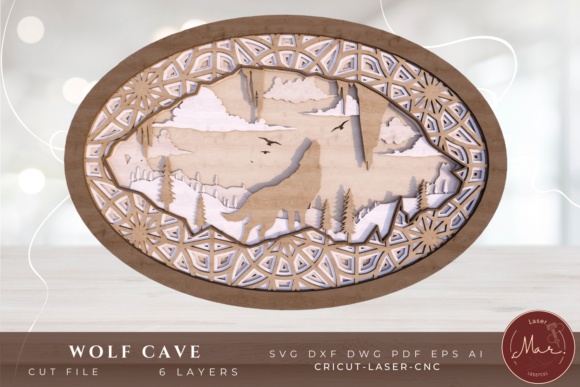 Wolf Cave Layered SVG – A Versatile Vector Design for Creative Projects
