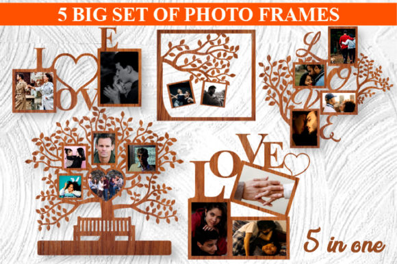 Wooden Photo Frames Big Bundle Laser Cut