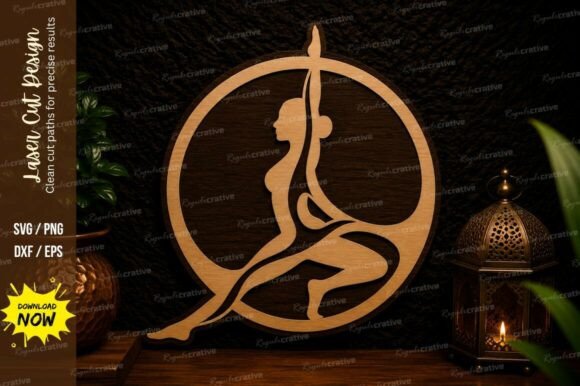 Yoga Pose Laser Cut SVG Design: Merging Mindfulness with Modern Craftsmanship